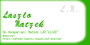 laszlo matzek business card